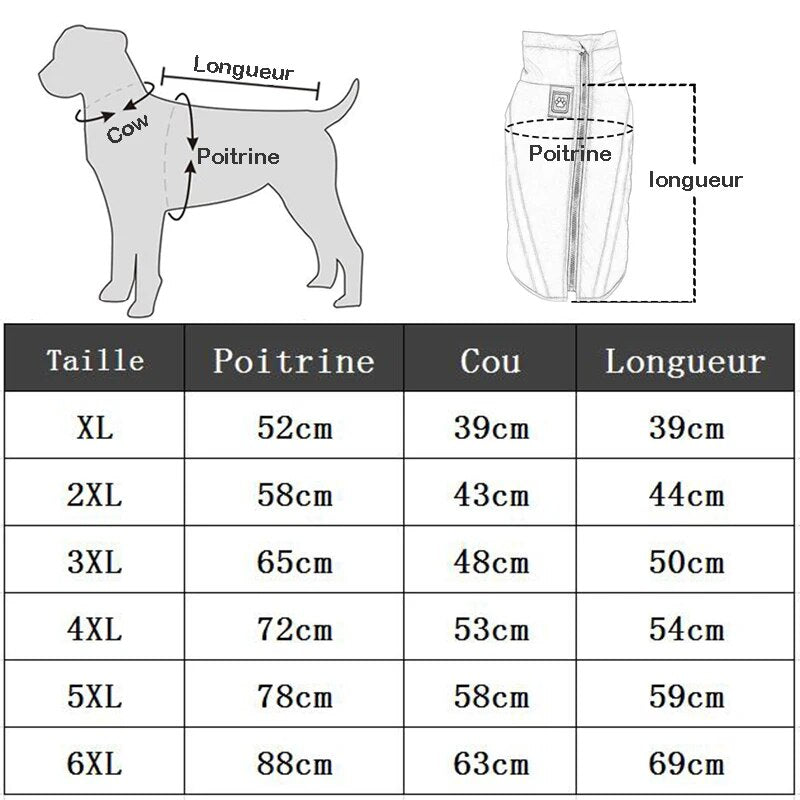Tableau tailles pour chien - Guide des tailles - CANISLANA