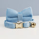 Collier pour chat personnalisé en velours Bleu avec nœud papillon