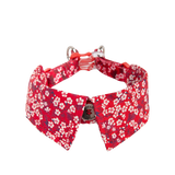 Bandana pour chien Truelove rouge avec fleurs de face