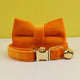 Collier pour chat en velours personnalisé Orange avec nœud papillon 