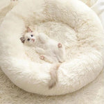 Coussin anti stress pour chien et chat blanc Pleasant avec un chaton qui se repose dedans