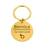 Médaille personnalisée pour chien rond or