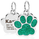 Médaille personnalisable pour chien verte