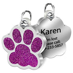 Médaille personnalisable pour chien violette