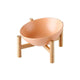 Gamelle pour chat design en porcelaine et céramique avec support en bois orange