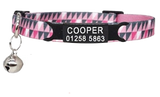 Collier pour chat avec clochette personnalisé rose bk 29cm