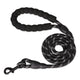 Laisse pour chien corde tressée en nylon réfléchissante noir