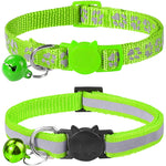 Collier pour chat avec clochette anti-étranglement vert