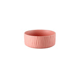 Gamelle pour chat design en céramique avec stries rose