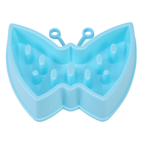 Bol anti glouton pour chat en forme de papillon forme de papillon bleu