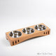 Gamelle pour chat avec socle en bambou triple inox