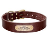 Collier cuir chien artisanal personnalisable marron foncé
