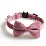 Collier noeud papillon chat rose