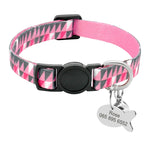 Collier pour chat avec médaille anti-étranglement rose rouge