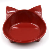 Mangeoire pour chat rouge bordeau