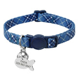 Collier pour chat avec médaille anti-étranglement bleu foncé