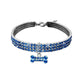 Collier pour chat avec diamants bleu os