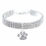 Collier pour chat avec diamants blanc griffe