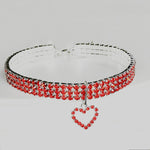 Collier pour chat avec diamants rouge