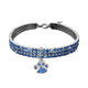 Collier pour chat avec diamants bleu griffe